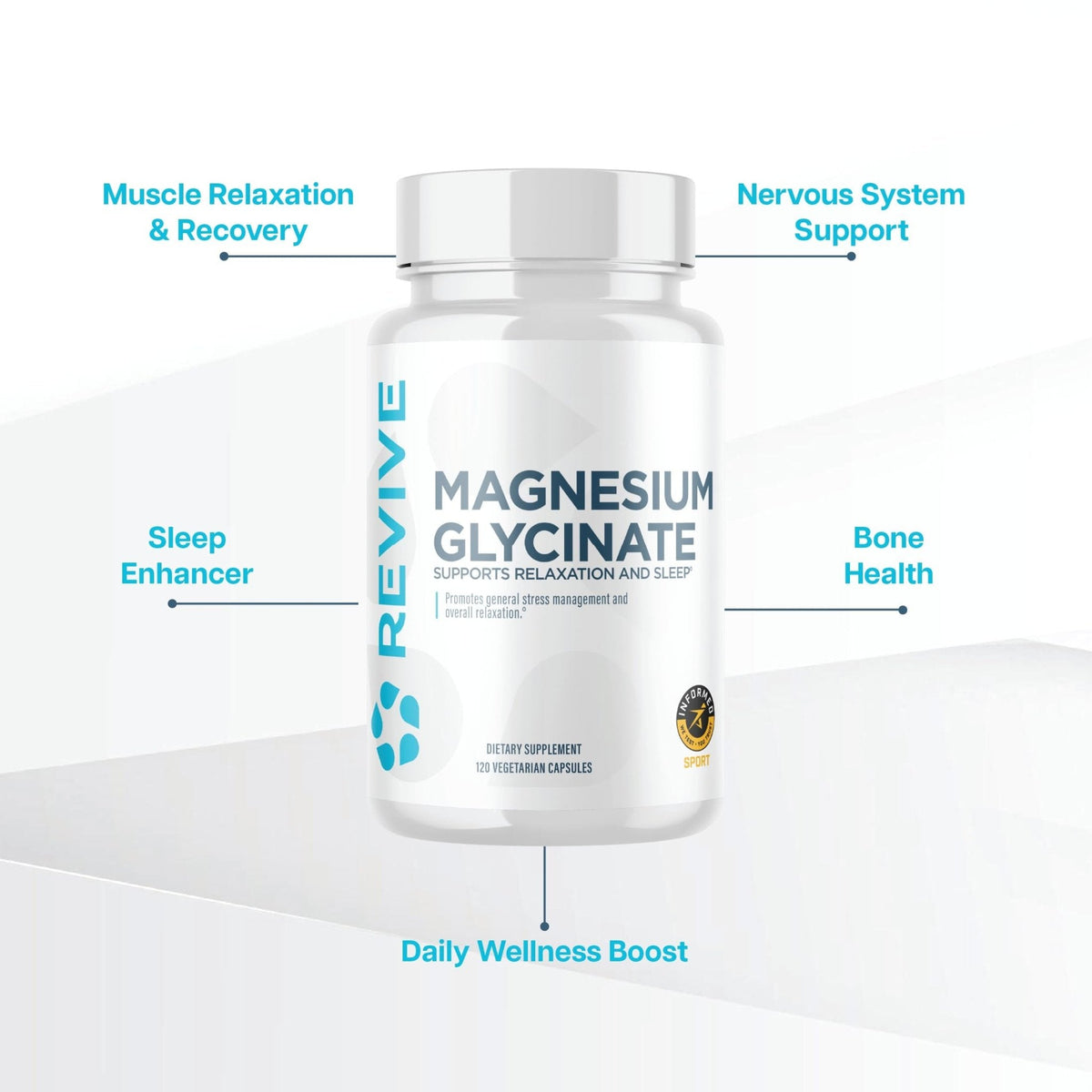Revive MD Pure Magnesium Glycinate 200mg – High Absorption Supplement for Relaxation, Stress Relief, Sleep & Memory Support – Promotes Strong Bones - PrimeBioHealth - canada supplements