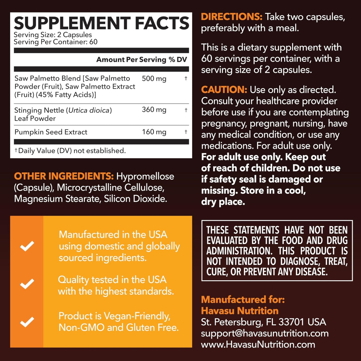 Saw Palmetto Supplement with Stinging Nettle and Pumpkin Seed Extract - Advanced 3X Formula - DHT Blocker Urinary Health and Prostate Support for Mens Health - PrimeBioHealth - canada supplements