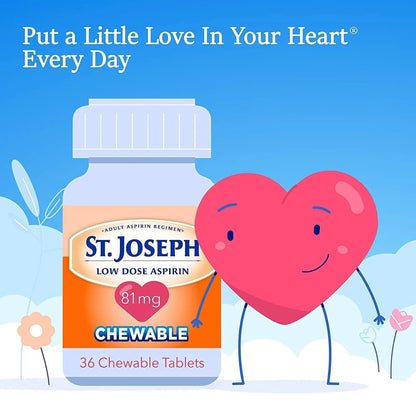 St. Joseph St. Joseph Aspirin Chewable Orange, Orange 36 tabs 81 mg(Pack of 3) - PrimeBioHealth - canada supplements
