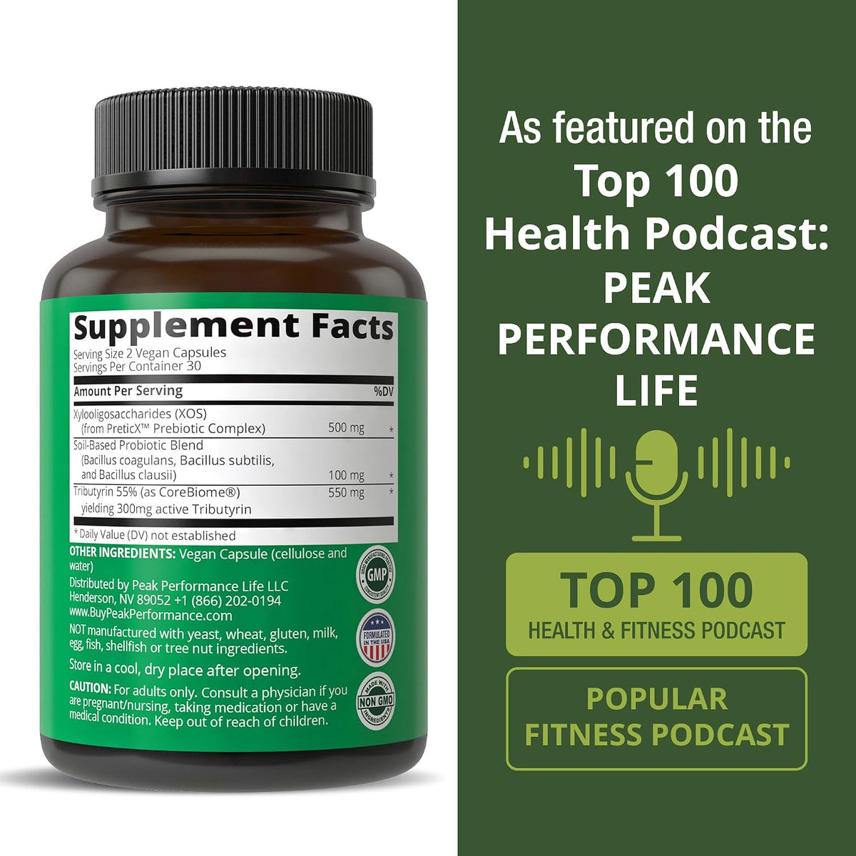 Synbiotic = Prebiotic + Probiotic + Postbiotic 3-in-1 Supplement with Clinically Tested Ingredients - Pre and Probiotics Plus Important Tributyrin CoreBiome for Gut - 60 Vegan Capsules for Women + Men - PrimeBioHealth - canada supplements