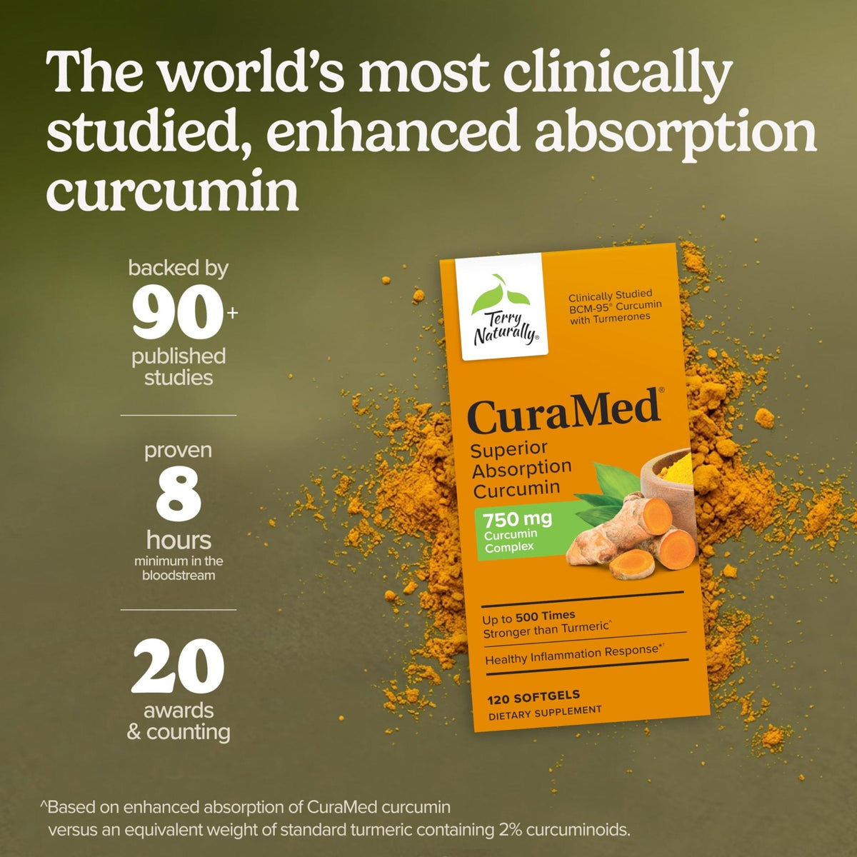 Terry Naturally CuraMed 750 mg - Antioxidant Supplement for Brain & Heart Health Support - Supplement with High-Potency Curcumin Complex - Kidney, Liver - PrimeBioHealth - canada supplements