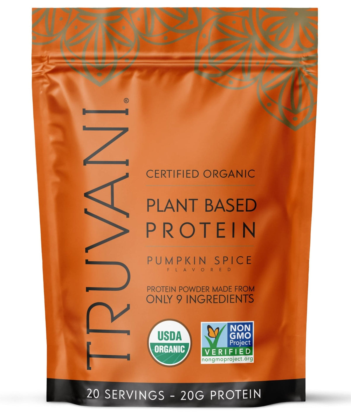 Truvani Vegan Pea Protein Powder | Pumpkin Spice | 20g Organic Plant Based Protein | 20 Servings | Keto | Gluten & Dairy Free - PrimeBioHealth - canada supplements
