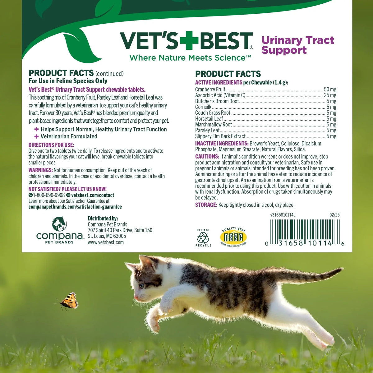 Vet's Best Cat Urinary Supplement, Urinary Tract Support Chewable for Cats, Supports A Healthy Urinary Tract in Cats, 60 Chewable Tablets - PrimeBioHealth - canada supplements
