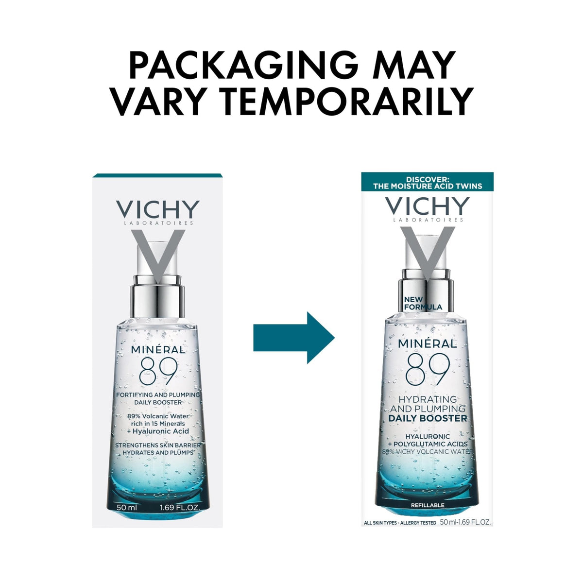 VICHY Mineral 89 Booster, Pure Hyaluronic Acid Serum for Face with Polyglutamic Acid for Skin Barrier Repair, Plumps & Hydrates - PrimeBioHealth - canada supplements