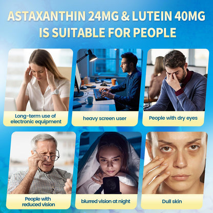 VivoNu 14-in-1 Astaxanthin 24mg & Lutein 40mg with Zeaxanthin Supplements, 6 Month Supply, Fresh Microalgae Source, Gluten Free Non-GMO, Supports Eye - PrimeBioHealth - canada supplements