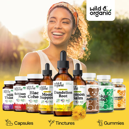 Wild & Organic Dandelion Root Extract Drops - Liver Cleanse Detox - Herbal Dandelion Tincture - Liver Support Supplement - Add to Tea - Vegan, Sugar & Alcohol-Free Liquid Drops - 4 fl oz - PrimeBioHealth - canada supplements