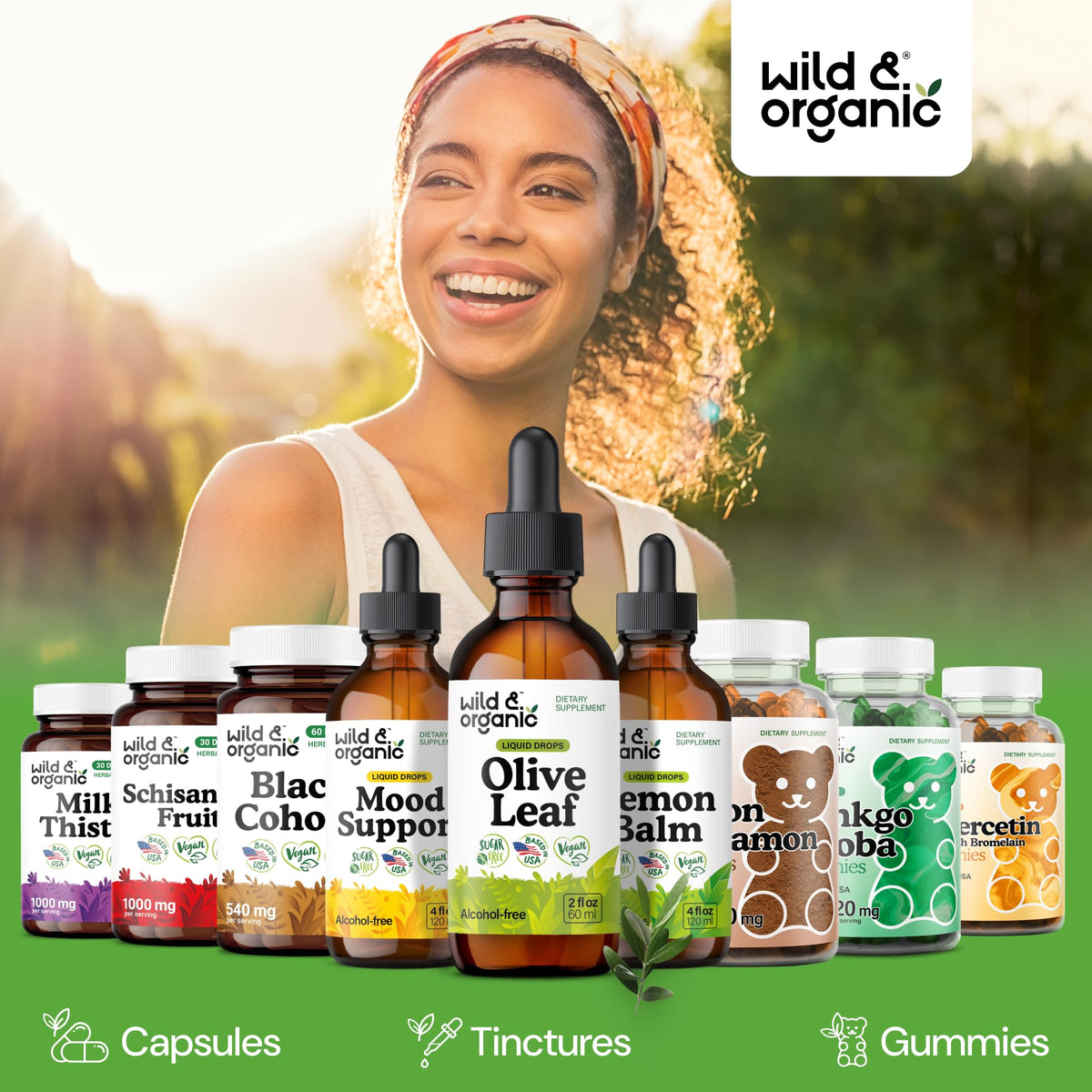 Wild & Organic Olive Leaf Extract Liquid Drops - Immune & Antioxidant Support - Oleuropein Supplement - Add to Tea Olive Leaf Tincture - Vegan, Sugar & Alcohol Free - 4 fl oz - PrimeBioHealth - canada supplements